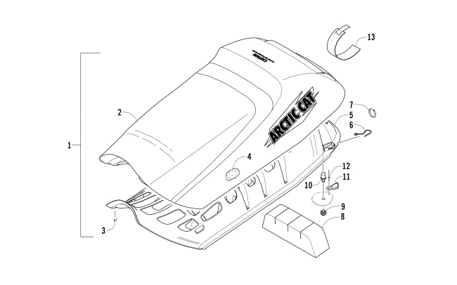 Parts Diagram for Arctic Cat 2007 CROSSFIRE 1000 EFI SNOWMOBILE SEAT ASSEMBLY