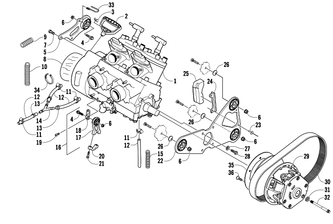 Parts Diagram for Arctic Cat 2007 M6 EFI 153 SNOWMOBILE ENGINE AND RELATED PARTS