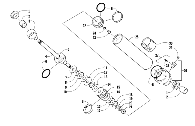Parts Diagram for Arctic Cat 2007 M8 EFI 153 SNOWMOBILE REAR SUSPENSION REAR ARM SHOCK ABSORBER