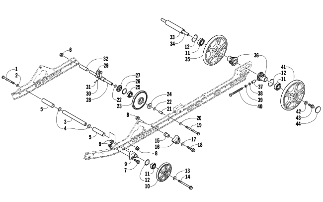 Parts Diagram for Arctic Cat 2007 M6 EFI 141 SNOWMOBILE IDLER WHEEL ASSEMBLY