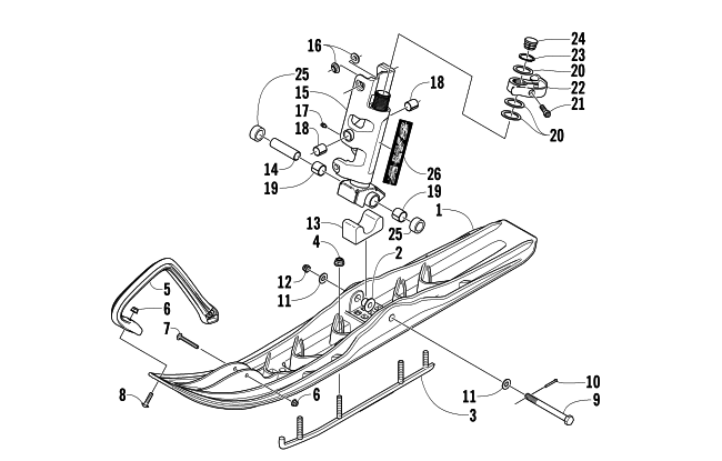 Parts Diagram for Arctic Cat 2007 M8 EFI 141 SNOWMOBILE SKI AND SPINDLE ASSEMBLY