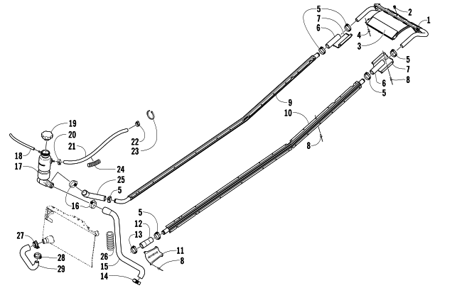 Parts Diagram for Arctic Cat 2007 M6 EFI 141 SNOWMOBILE COOLING ASSEMBLY