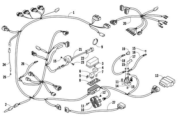 Parts Diagram for Arctic Cat 2007 PROWLER 650 H1 AUTOMATIC 4X4 ATV WIRING HARNESS ASSEMBLY