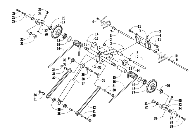 Parts Diagram for Arctic Cat 2007 T660 TURBO TOURING SNOWMOBILE REAR SUSPENSION REAR ARM ASSEMBLY
