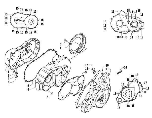 Parts Diagram for Arctic Cat 2007 650 H1 AUTOMATIC TRANSMISSION 4X4 FIS ATV CLUTCH/V-BELT/MAGNETO COVER ASSEMBLY