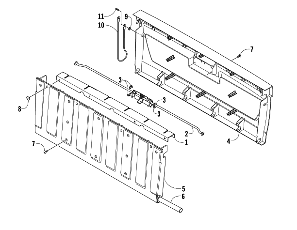 Parts Diagram for Arctic Cat 2008 PROWLER XTX 700 H1 AUTOMATIC 4X4 ATV TAILGATE ASSEMBLY