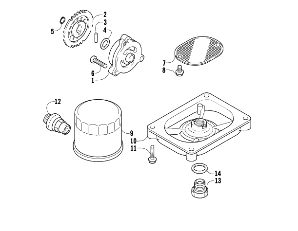Parts Diagram for Arctic Cat 2007 650 H1 AUTOMATIC TRANSMISSION 4X4 TRV LE ATV OIL FILTER/PUMP ASSEMBLY