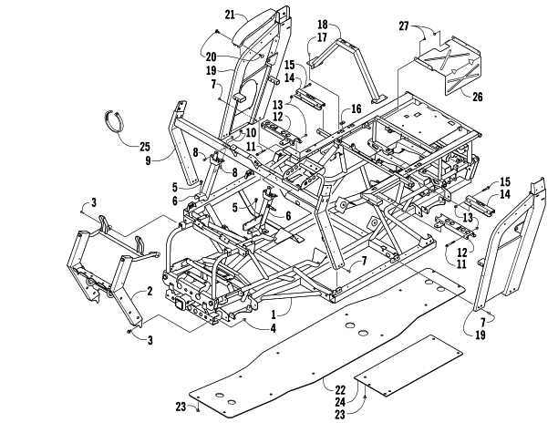Parts Diagram for Arctic Cat 2007 PROWLER 650 H1 AUTOMATIC 4X4 ATV FRAME AND RELATED PARTS