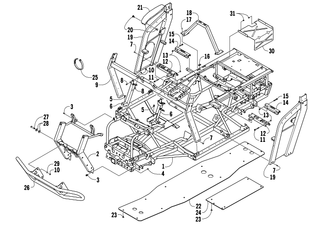 Parts Diagram for Arctic Cat 2007 PROWLER XT 650 H1 AUTOMATIC 4X4 ATV FRAME AND RELATED PARTS