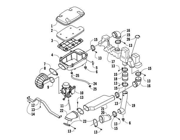 Parts Diagram for Arctic Cat 2007 PROWLER XT 650 H1 AUTOMATIC 4X4 ATV AIR INTAKE ASSEMBLY