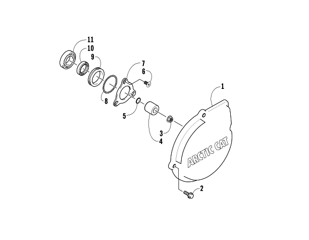 Parts Diagram for Arctic Cat 2007 PROWLER 650 H1 AUTOMATIC 4X4 ATV OUTER MAGNETO COVER ASSEMBLY