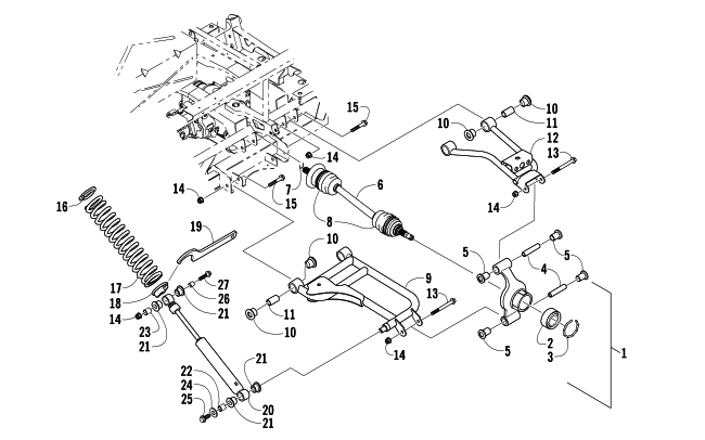 Parts Diagram for Arctic Cat 2007 PROWLER 650 H1 AUTOMATIC 4X4 ATV REAR SUSPENSION ASSEMBLY