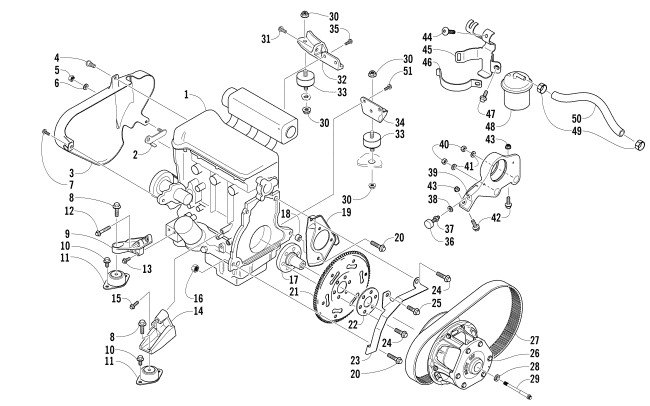 Parts Diagram for Arctic Cat 2007 BEARCAT WIDE TRACK SNOWMOBILE ENGINE AND RELATED PARTS