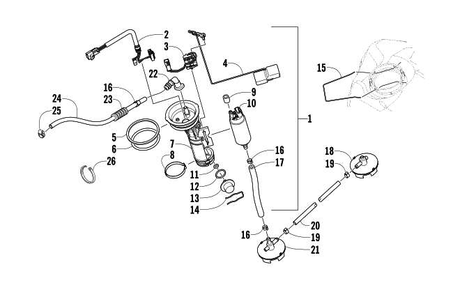Parts Diagram for Arctic Cat 2008 F1000 EFI SNO PRO SNOWMOBILE FUEL PUMP ASSEMBLY