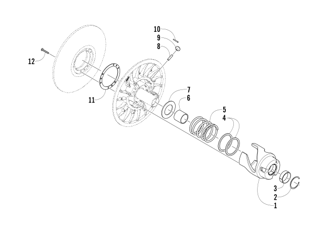 Parts Diagram for Arctic Cat 2009 Z1 1100 EFI SNOWMOBILE DRIVEN CLUTCH