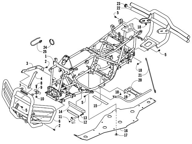 Parts Diagram for Arctic Cat 2007 700 EFI AUTOMATIC TRANSMISSION 4X4 FIS LE ATV FRAME AND RELATED PARTS