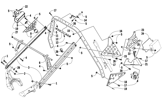 Parts Diagram for Arctic Cat 2007 F8 EFI LXR SNOWMOBILE STEERING SUPPORT ASSEMBLY