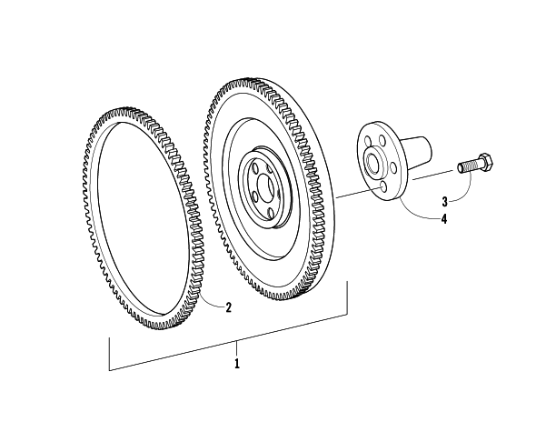 Parts Diagram for Arctic Cat 2012 700 DIESEL ATV FLYWHEEL AND CROWN GEAR ASSEMBLY