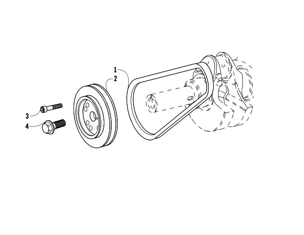 Parts Diagram for Arctic Cat 2008 700 AUTOMATIC TRANSMISSION 4X4 DIESEL ATV DRIVE PULLEY AND ALTERNATOR BELT ASSEMBLY