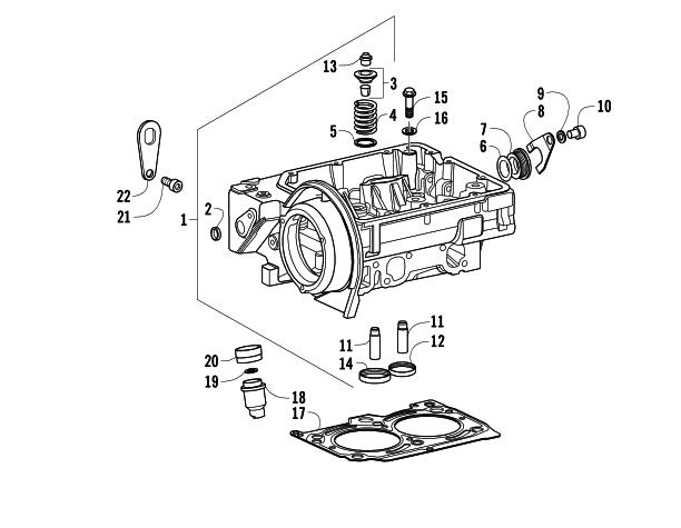 Parts Diagram for Arctic Cat 2008 700 AUTOMATIC TRANSMISSION 4X4 DIESEL ATV CYLINDER HEAD AND PRECOMBUSTION CHAMBER ASSEMBLY