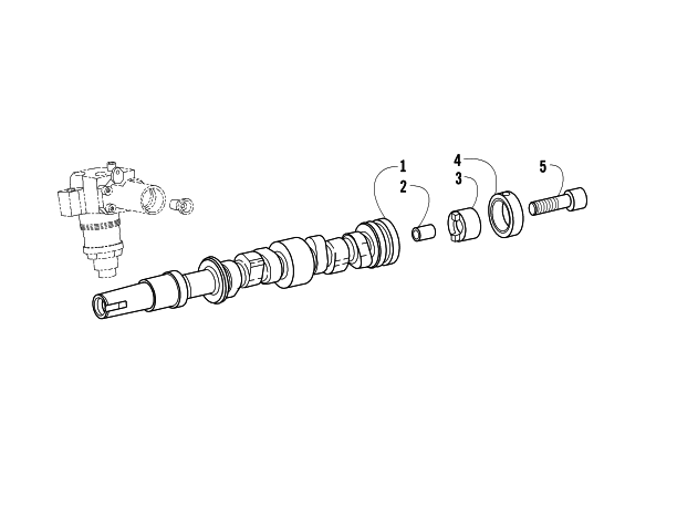 Parts Diagram for Arctic Cat 2008 700 AUTOMATIC TRANSMISSION 4X4 DIESEL ATV CAMSHAFT AND FUEL PUMP DRIVE ECCENTRIC