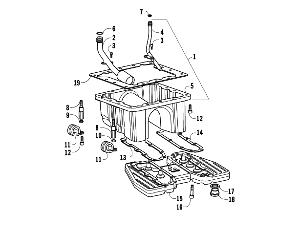 Parts Diagram for Arctic Cat 2007 700 AUTOMATIC TRANSMISSION 4X4 DIESEL ATV OIL PAN ASSEMBLY