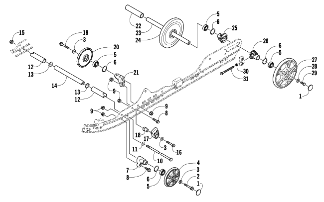 Parts Diagram for Arctic Cat 2007 F1000 EFI LXR SNOWMOBILE IDLER WHEEL ASSEMBLY