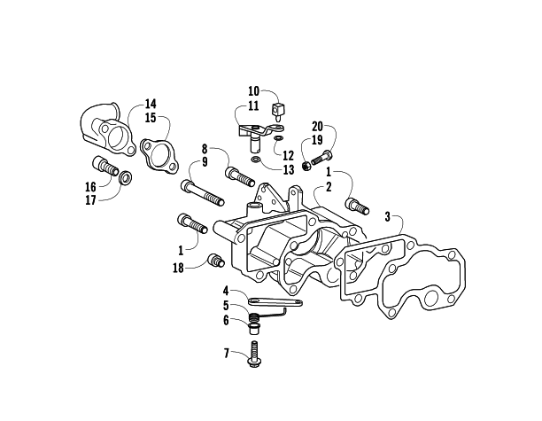 Parts Diagram for Arctic Cat 2008 700 AUTOMATIC TRANSMISSION 4X4 DIESEL ATV INTAKE MANIFOLD AND THROTTLE CONTROL ASSEMBLY