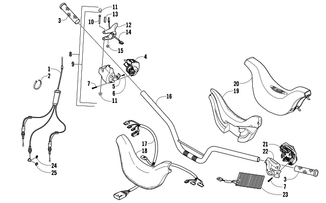 Parts Diagram for Arctic Cat 2007 PANTHER 570 SNOWMOBILE HANDLEBAR AND CONTROLS