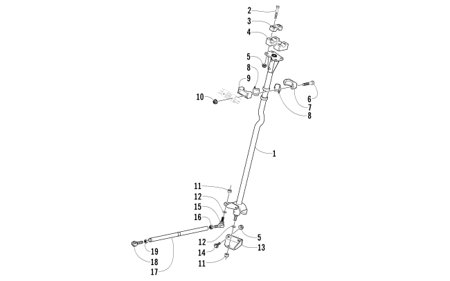 Parts Diagram for Arctic Cat 2007 BEARCAT WIDE TRACK SNOWMOBILE STEERING POST ASSEMBLY