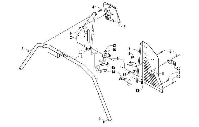 Parts Diagram for Arctic Cat 2007 BEARCAT WIDE TRACK TURBO SNOWMOBILE STEERING SUPPORT ASSEMBLY