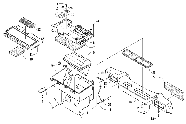 Parts Diagram for Arctic Cat 2007 BEARCAT 570 LONG TRACK SNOWMOBILE AIR SILENCER ASSEMBLY