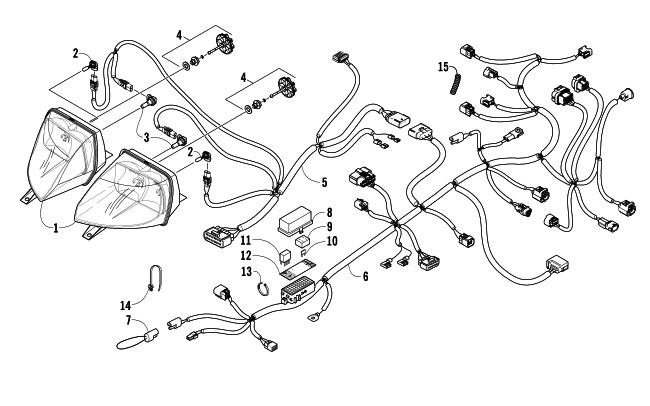Parts Diagram for Arctic Cat 2007 JAGUAR Z1 1100 EFI SNOWMOBILE HEADLIGHT AND WIRING ASSEMBLIES