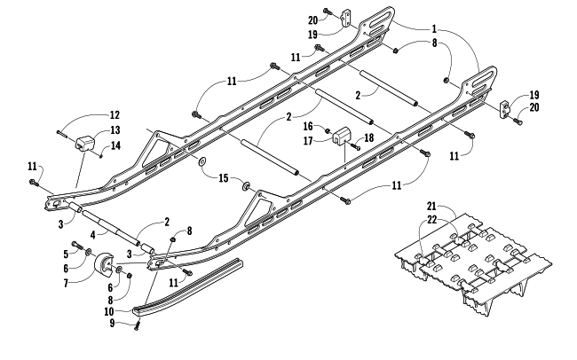 Parts Diagram for Arctic Cat 2007 M8 EFI 162 SNOWMOBILE SLIDE RAILS AND TRACK ASSEMBLY