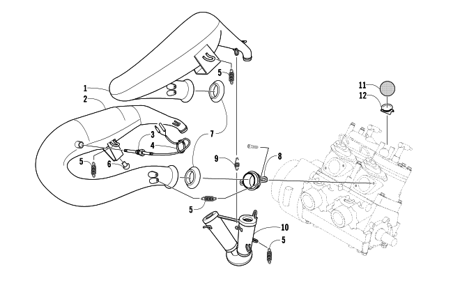 Parts Diagram for Arctic Cat 2007 AC 600 MODIFIED SNO PRO SNOWMOBILE EXHAUST ASSEMBLY