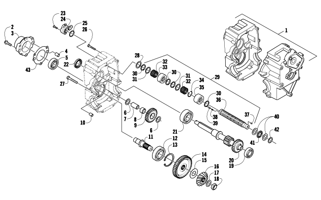 Parts Diagram for Arctic Cat 2008 700 AUTOMATIC TRANSMISSION 4X4 DIESEL ATV TRANSMISSION RIGHT-SIDE ASSEMBLY