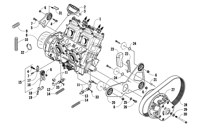 Parts Diagram for Arctic Cat 2007 M8 EFI 141 SNOWMOBILE ENGINE AND RELATED PARTS