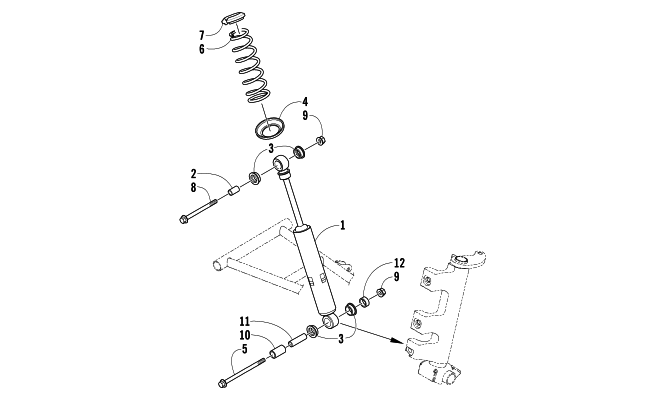Parts Diagram for Arctic Cat 2007 PANTHER 660 TRAIL SNOWMOBILE SHOCK ABSORBER ASSEMBLY
