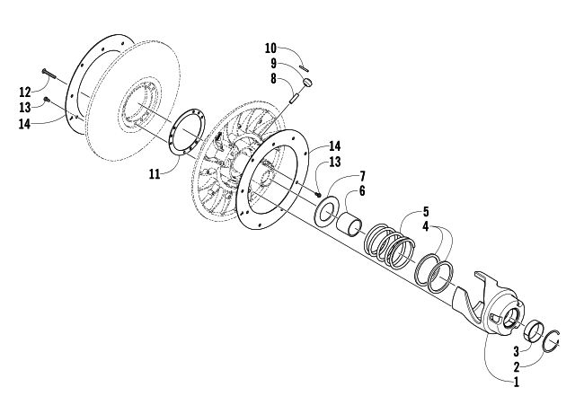 Parts Diagram for Arctic Cat 2008 F8 EFI SNO PRO LIMITED EDITION SNOWMOBILE DRIVEN CLUTCH