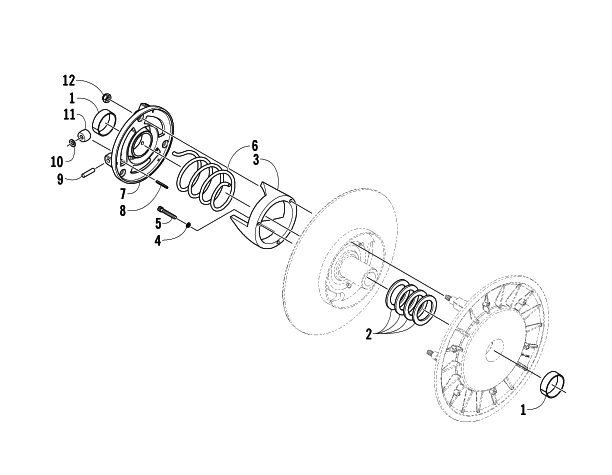 Parts Diagram for Arctic Cat 2007 T660 TURBO TOURING SNOWMOBILE DRIVEN CLUTCH
