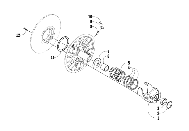 Parts Diagram for Arctic Cat 2009 BEARCAT 570 LONG TRACK SNOWMOBILE DRIVEN CLUTCH