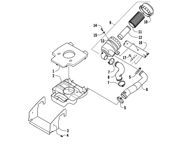 Parts Diagram for Arctic Cat 2008 700 AUTOMATIC TRANSMISSION 4X4 DIESEL ATV AIR INTAKE ASSEMBLY