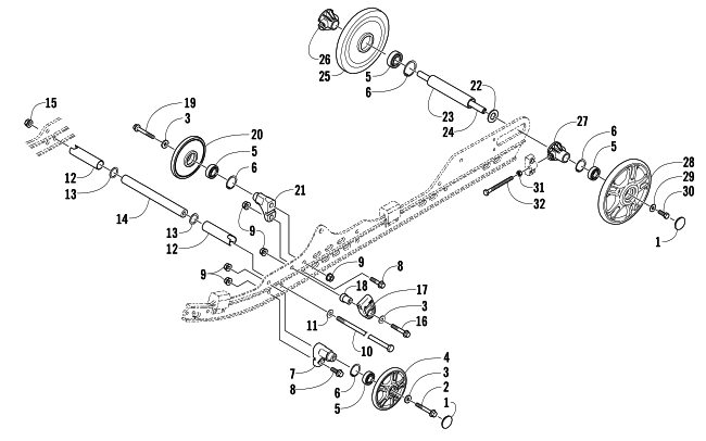 Parts Diagram for Arctic Cat 2007 F5 EFI LXR SNOWMOBILE IDLER WHEEL ASSEMBLY