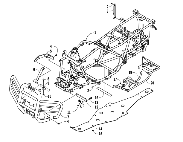 Parts Diagram for Arctic Cat 2007 700 AUTOMATIC TRANSMISSION 4X4 DIESEL ATV FRAME AND RELATED PARTS