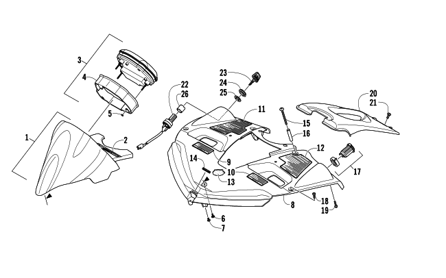 Parts Diagram for Arctic Cat 2007 F1000 EFI SNO PRO SNOWMOBILE CONSOLE ASSEMBLY