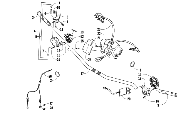 Parts Diagram for Arctic Cat 2007 F5 EFI SNOWMOBILE HANDLEBAR AND CONTROLS