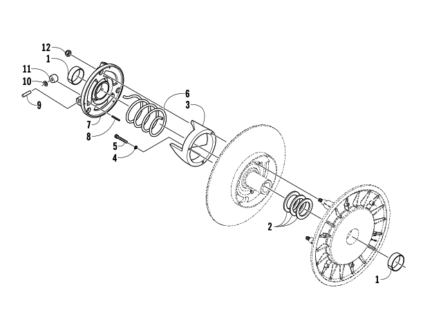 Parts Diagram for Arctic Cat 2008 PANTHER 370 SNOWMOBILE DRIVEN CLUTCH