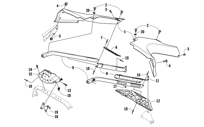 Parts Diagram for Arctic Cat 2007 JAGUAR Z1 1100 EFI SNOWMOBILE SEAT SUPPORT ASSEMBLY