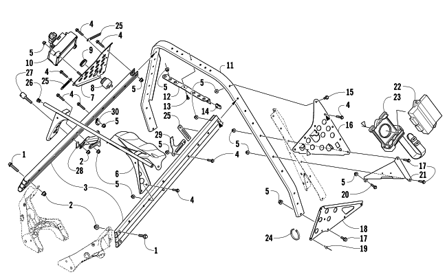 Parts Diagram for Arctic Cat 2007 JAGUAR Z1 1100 EFI SNOWMOBILE STEERING SUPPORT ASSEMBLY