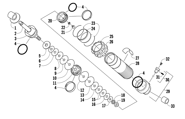 Parts Diagram for Arctic Cat 2007 JAGUAR Z1 1100 EFI SNOWMOBILE REAR SUSPENSION FRONT ARM SHOCK ABSORBER